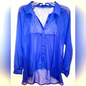 Lauren conrad sheer button up blouse